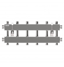 Модульный коллектор MKSS-150-6DUx25 (3 контура G 1″ вверх и 3 вниз)