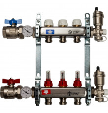Коллектор из нержавеющей стали в сборе с расходомерами 3 вых.