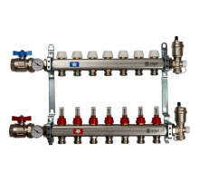 Коллектор из нержавеющей стали в сборе с расходомерами 7 вых.