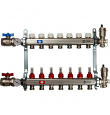 Коллектор из нержавеющей стали в сборе с расходомерами 7 вых.