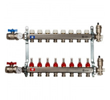 Коллектор из нержавеющей стали в сборе с расходомерами 8 вых.