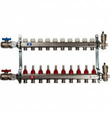 Коллектор из нержавеющей стали в сборе с расходомерами 10 вых.