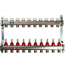 Коллектор из нержавеющей стали с расходомерами 10 вых.