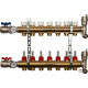 Распределительный коллектор из латуни с расходомерами 7 вых.