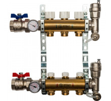 Распределительный коллектор из латуни без расходомеров 3 вых.