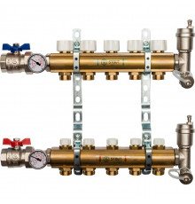 Распределительный коллектор из латуни без расходомеров 5 вых.