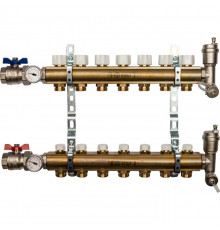 Распределительный коллектор из латуни без расходомеров 7 вых.