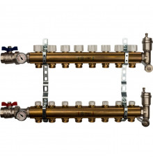 Распределительный коллектор из латуни без расходомеров 8 вых.