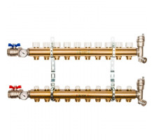 Распределительный коллектор из латуни без расходомеров 10 вых.