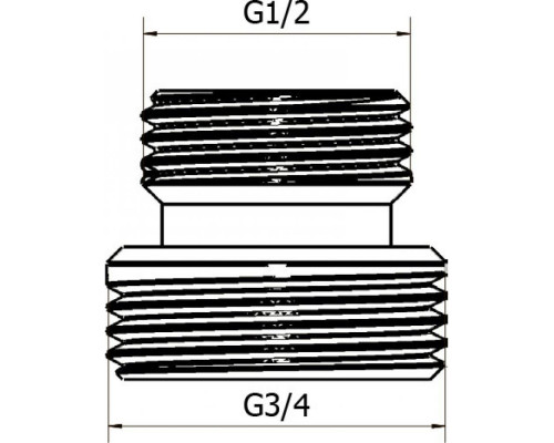 Ниппель переходной для узла подключения радиатора 1/2х3/4*ЕК