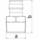 Муфта переходная латунь с наружной резьбой d 16х3/4*